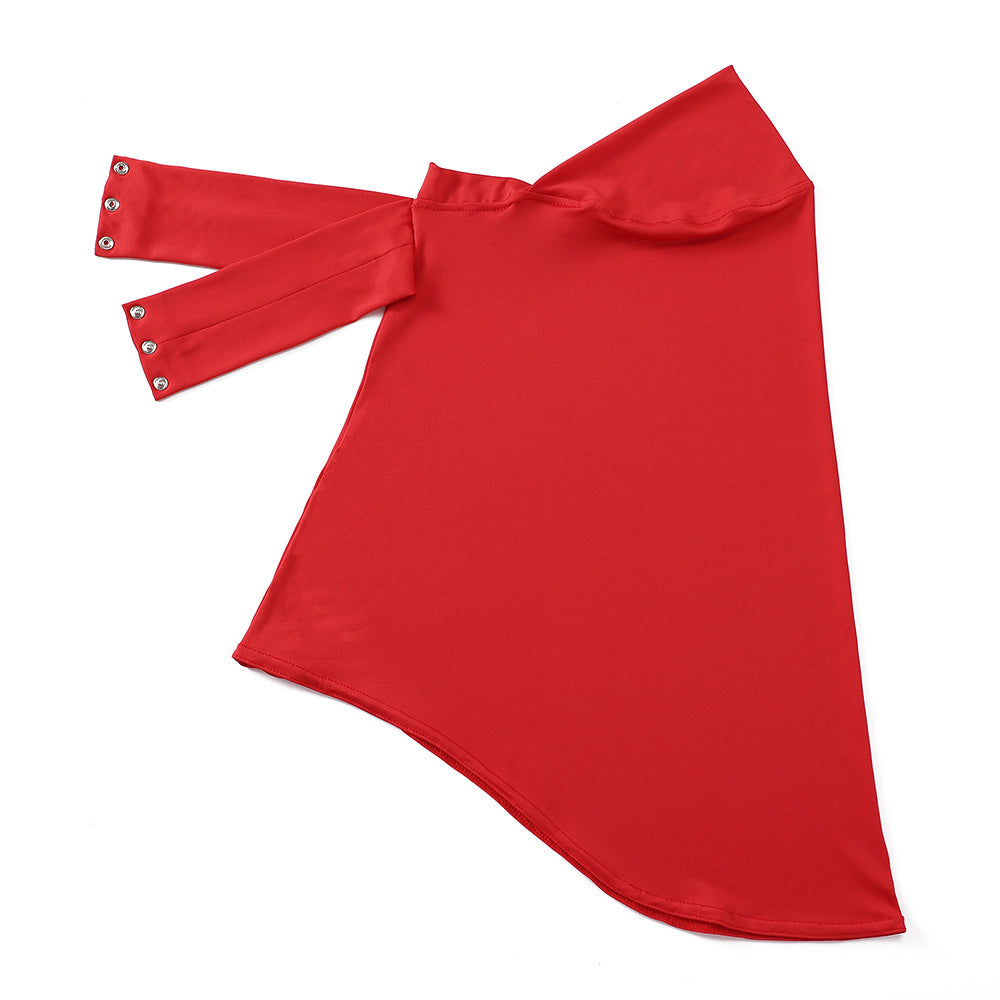 Ayollar uchun polyester sport hijabi, tugma bilan bosilgan chin qopqog'i va to'liq boshqovak, bir xil rangda