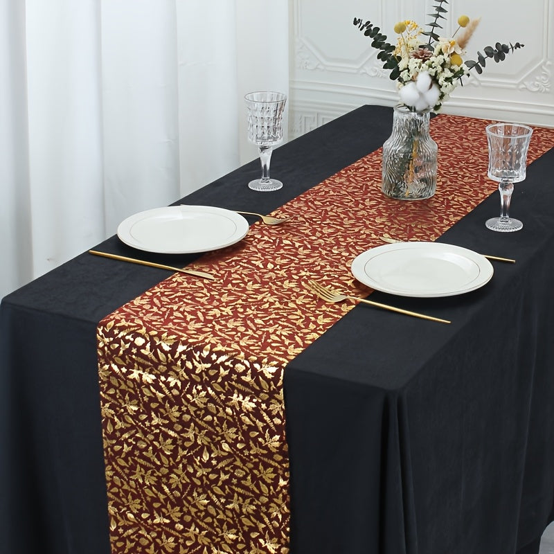 Golden Sequin Table Runner for Elegant Celebrations and Parties