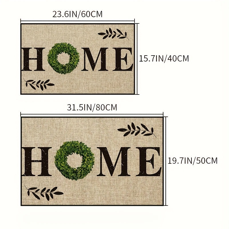 Charming Leaf Welcome Door Mat Non-Slip Indoor Outdoor Floral Rug