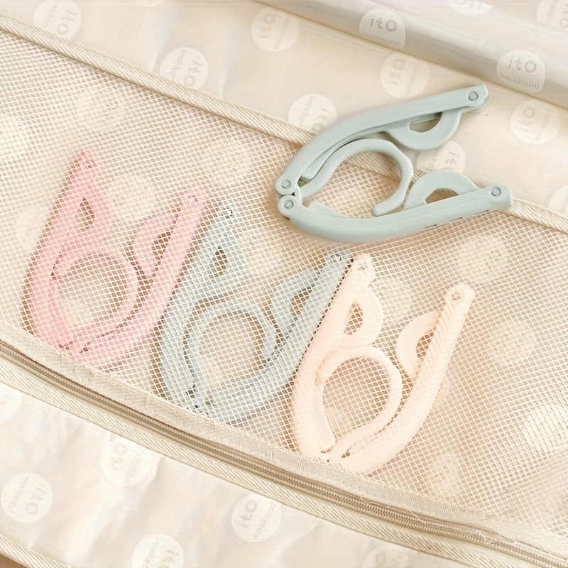 Set of 10 Heavy Duty Plastic Folding Hangers with Clips for Clothes and Accessories