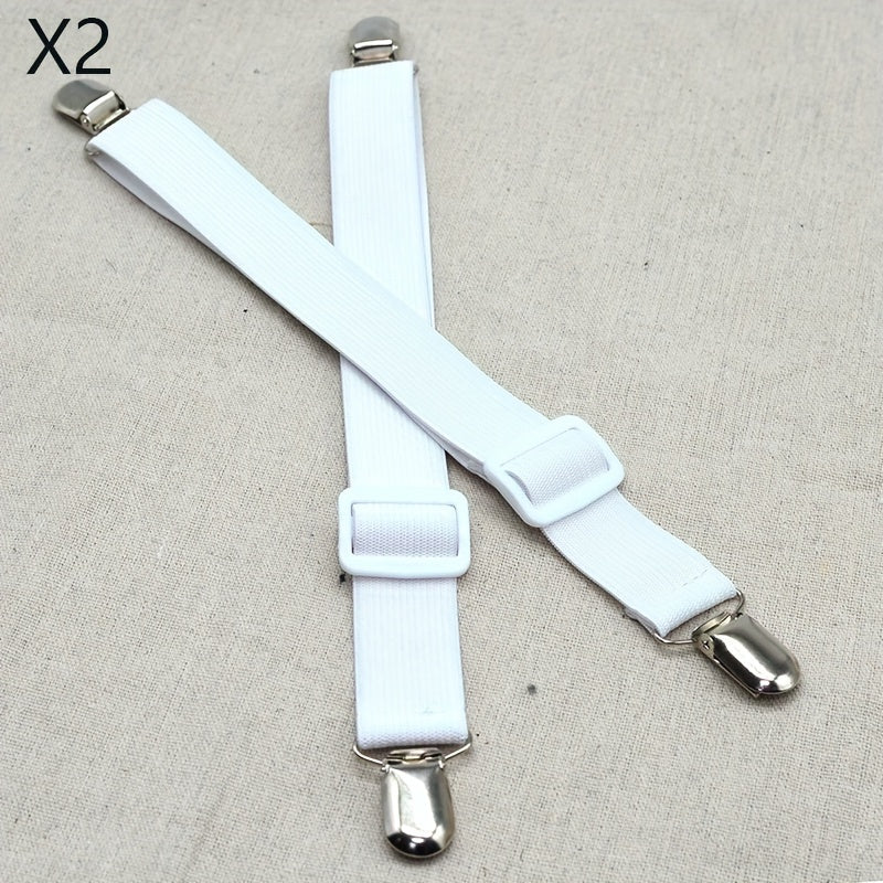 Adjustable Elastic Bed Sheet Straps Set of 2 Fitted Sheet Fasteners for Mattresses and Sofas