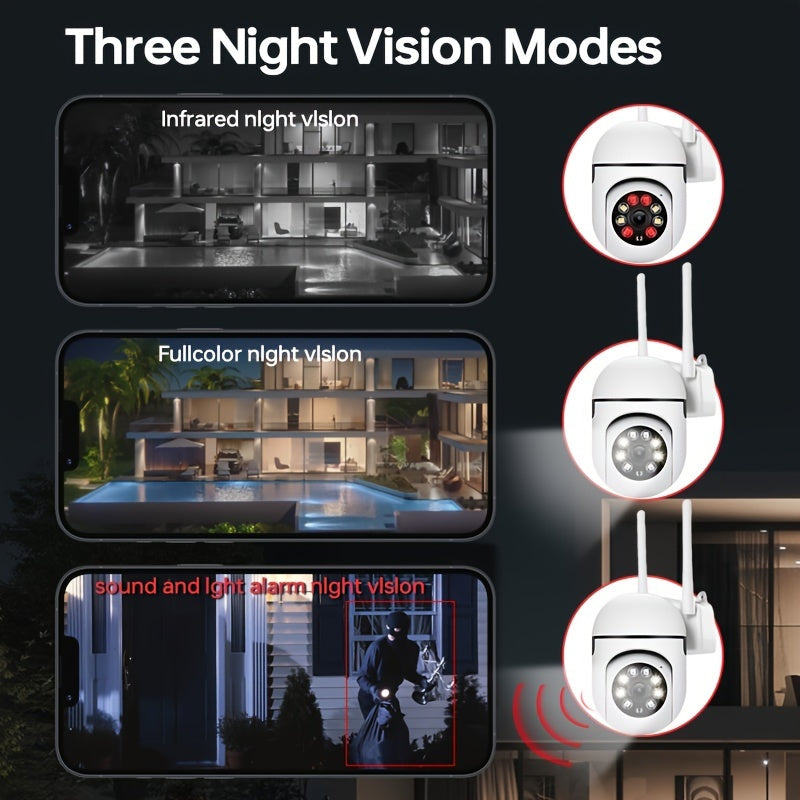 Wireless Security Camera 2MP with 2.4G WiFi Auto Tracking Night Vision Two-Way Audio