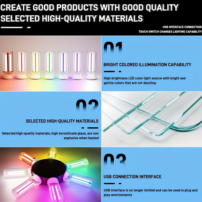 LED Car Interior Light, Multi-Color Ambient Night Lamp, USB Powered