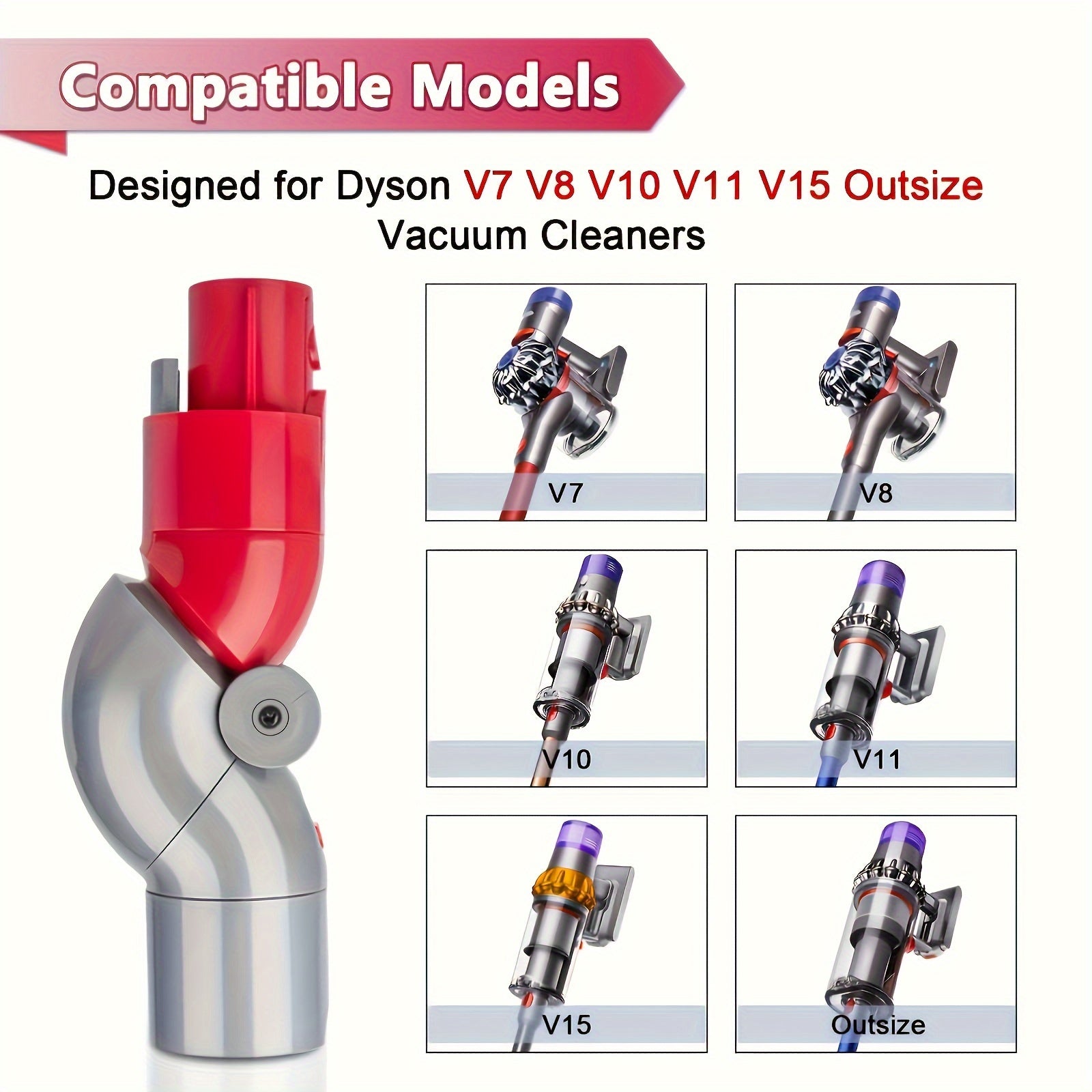 Vakuum tozalagich adapter qismi past profilli yoriq qo'shimcha asbobi - V7, V8, V10, V11, V15, SV12 modellari uchun mos keladi | Tez chiqarish, mustahkam plastikdan yasalgan