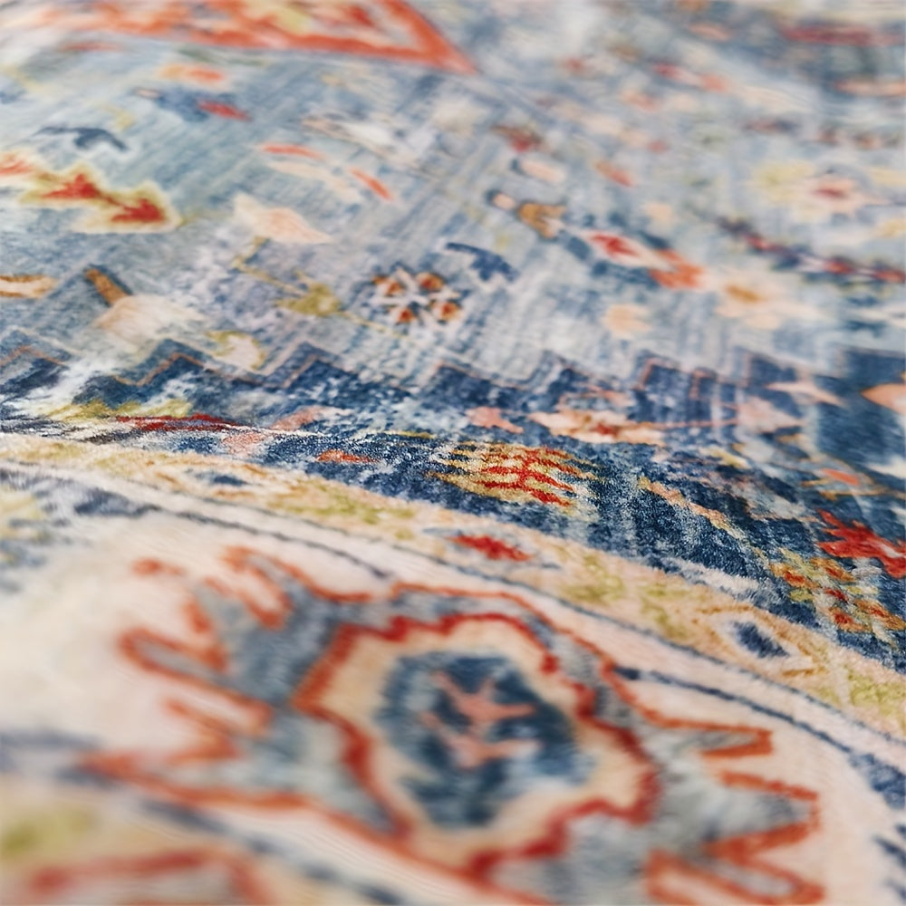 Green Leaf Pattern Area Rug Non-Slip Soft Feel Irregular Shape for Living Room Bedroom