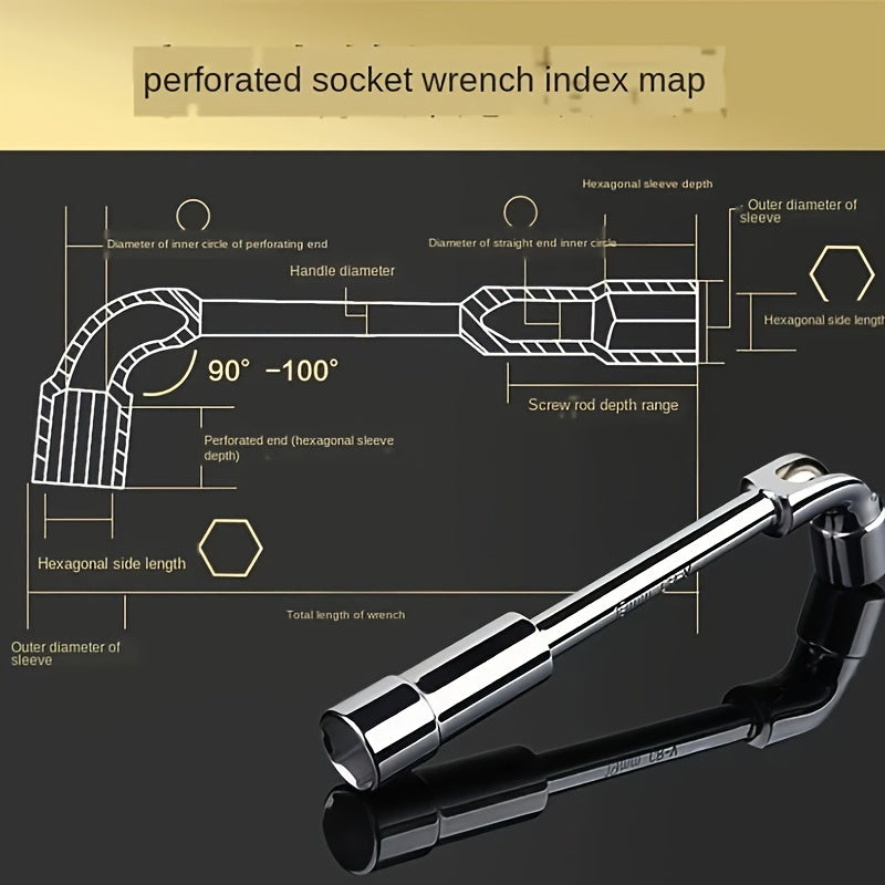 7-Piece L-Shaped Socket Wrench Set Metal Repair Tools for Machinery