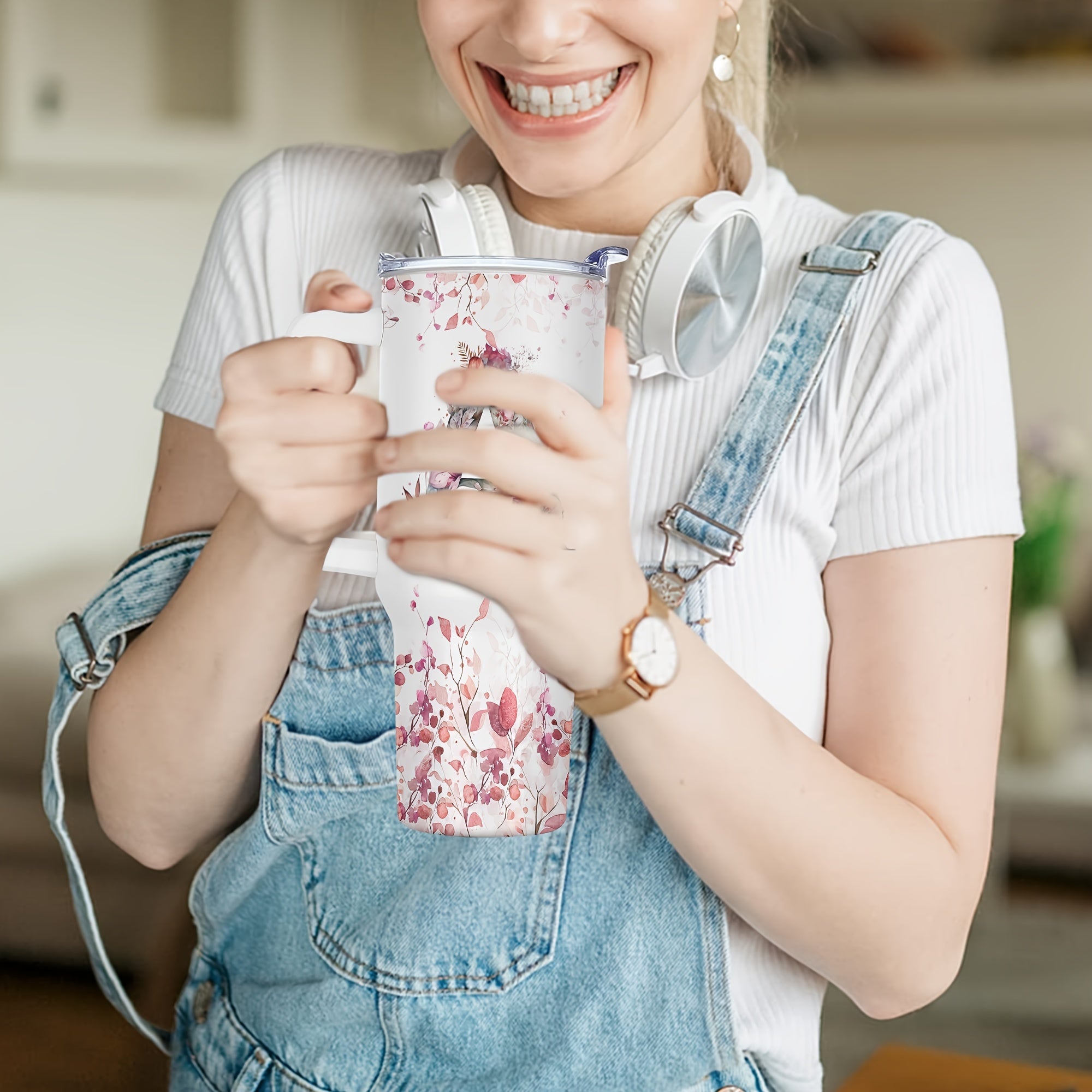 40oz ikki qavatli metall sayohat chashka, yopqich bilan, issiq va sovuq ichimliklar uchun