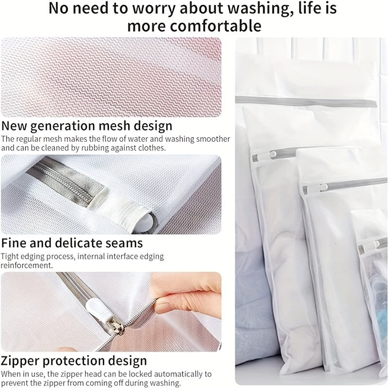 Mesh Laundry Bags Set in Various Sizes with Durable Zippers for Delicates and Travel