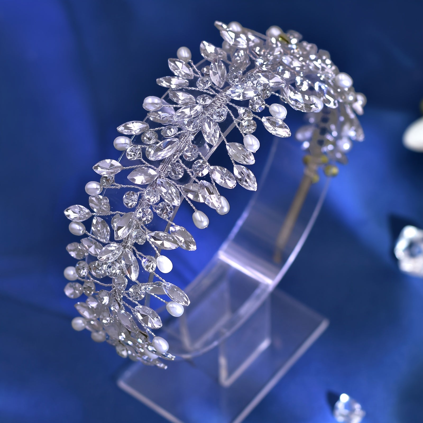 Ayollar uchun to'y bosh bandi Rhinestone Tiara to'y soch aksessuari Elegant French Style