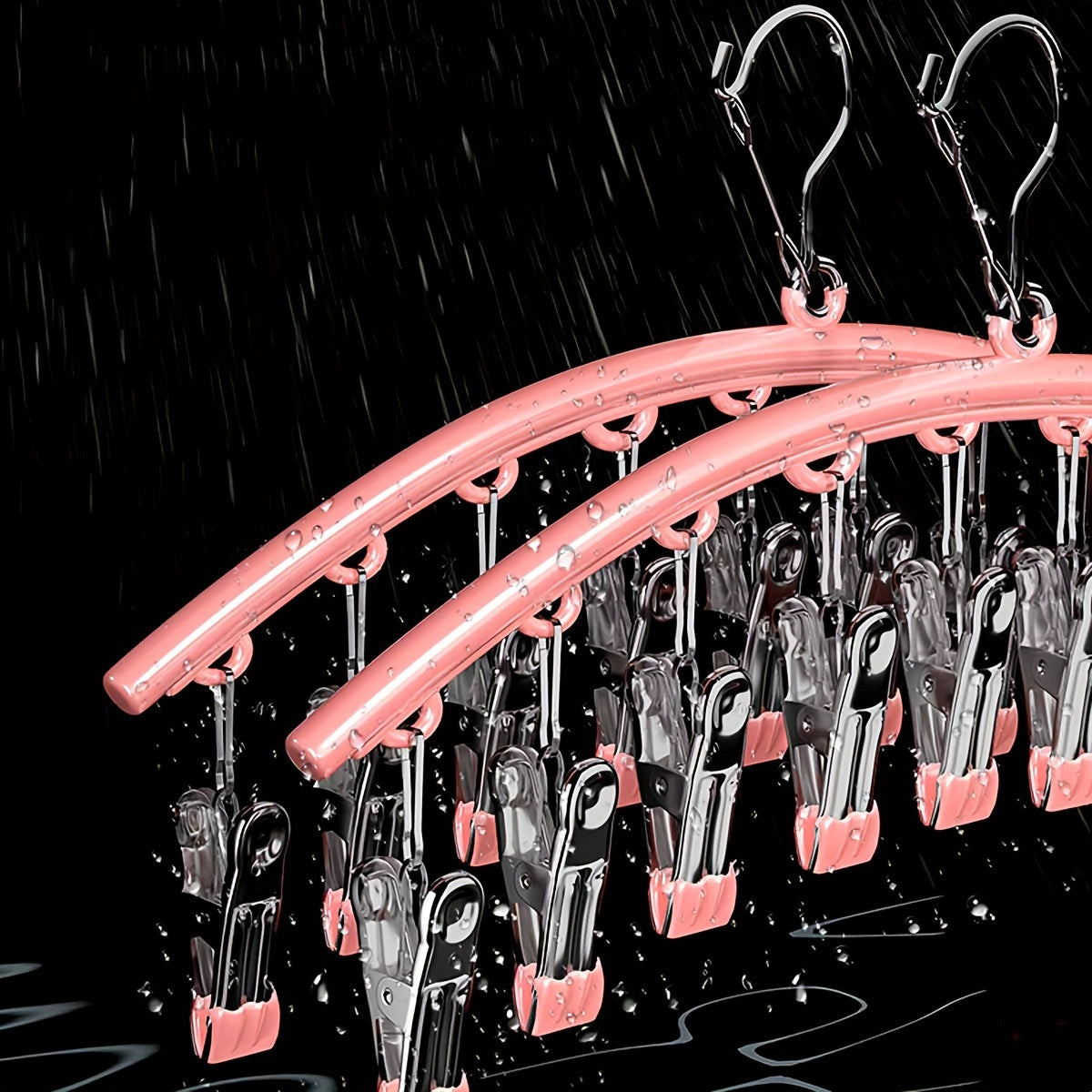 Egrilikli zanglamas po'latdan yasalgan paypoq tokchasi, ko'p funksiyali quritish tokchasi, to'liq plastiklangan kiyim ilish uchun paypoq osgich, uyda kiyim osish uchun izsiz klip