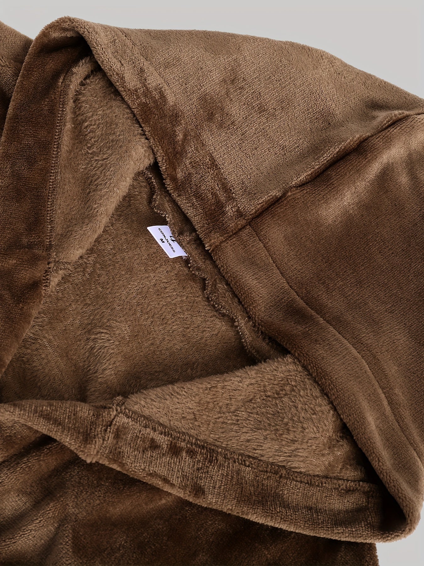 Men's Flannel Hooded Robe with Pockets Belt Casual Lounge Wear