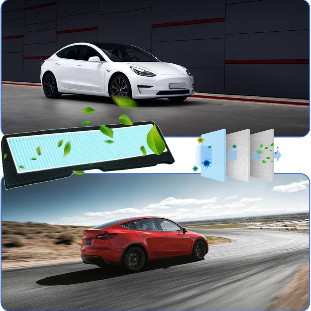 Car Air Intake Filter and Grille Cover for Tesla Model 3 Durable Plastic Replacement