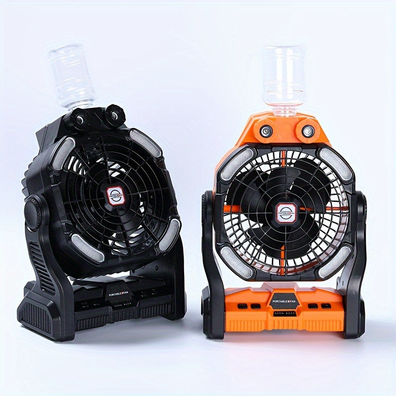 Portable Camping Fan with LED Lantern Dual Blade USB Rechargeable 20000mAh Battery