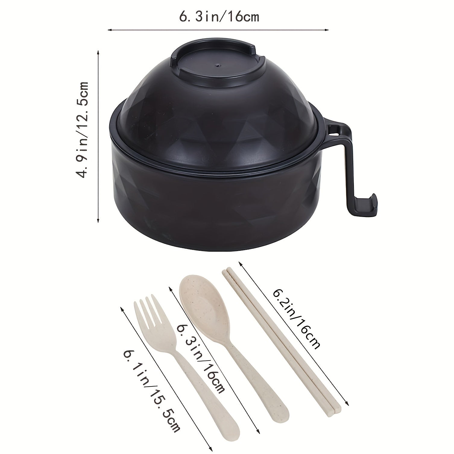 Набор безопасных для микроволновки мисок для рамена с палочками и кастрюлей для общежитий и бэнто