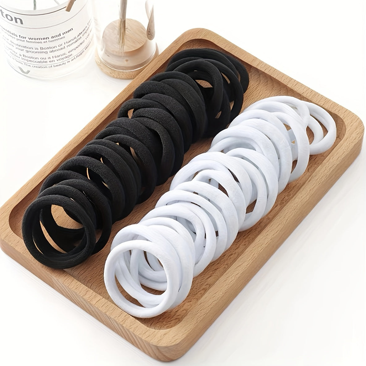 Black Hair Bands for Women and Girls Set of 50/100 High Elastic Rubber Ponytail Holders