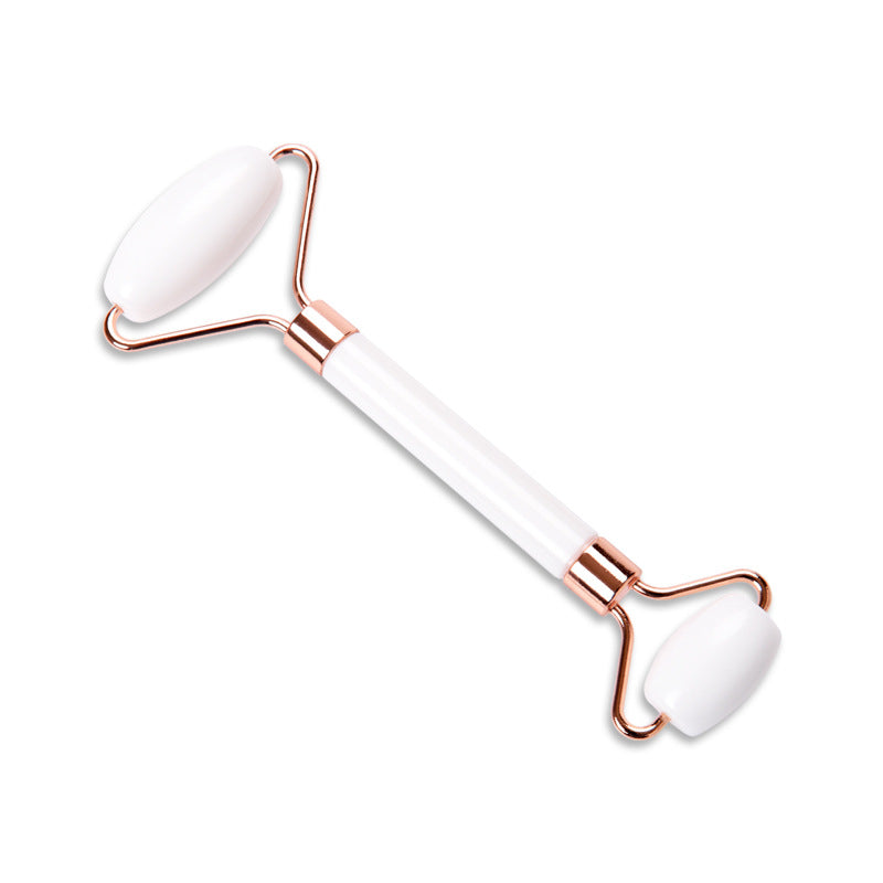 Heart-Shaped Crystal Facial Roller for Lifting Pink and White Non-Jade Material