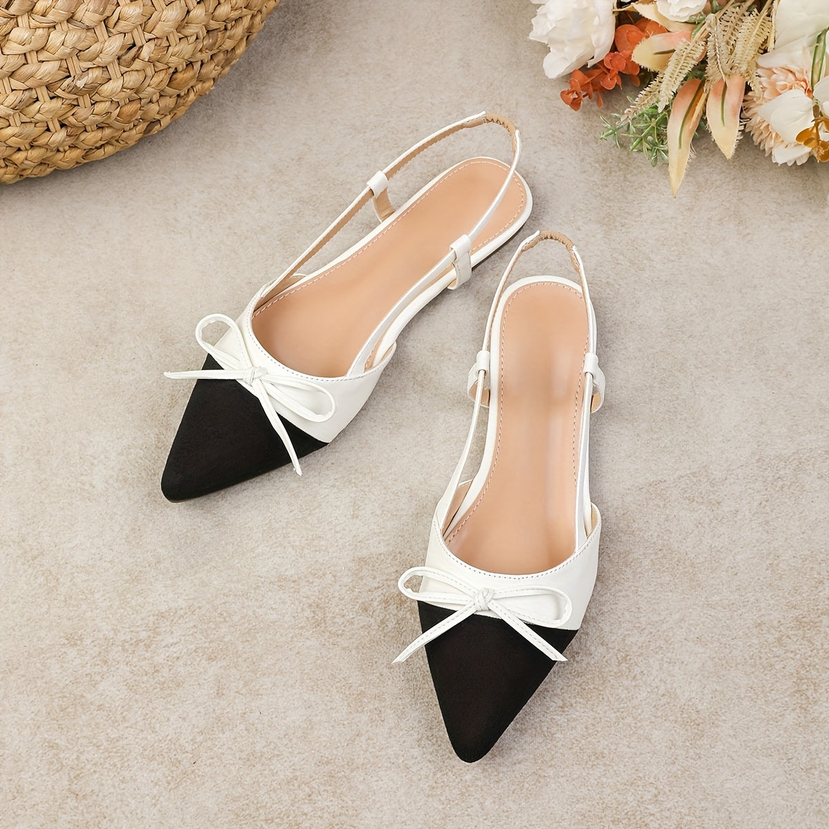 Women's Leather Pointed Toe Flat Sandals Slip-On Summer