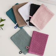 Cotton Bath Gloves for Makeup Removal Geometric Pattern in Pink Green Black White Teal Blue