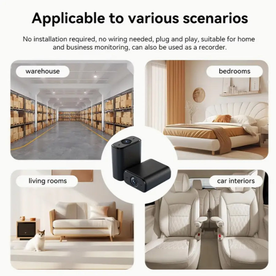 Мини WiFi внутренняя камера видеонаблюдения с ночным видением, обнаружением движения, совместимостью со смартфоном, питание от USB
