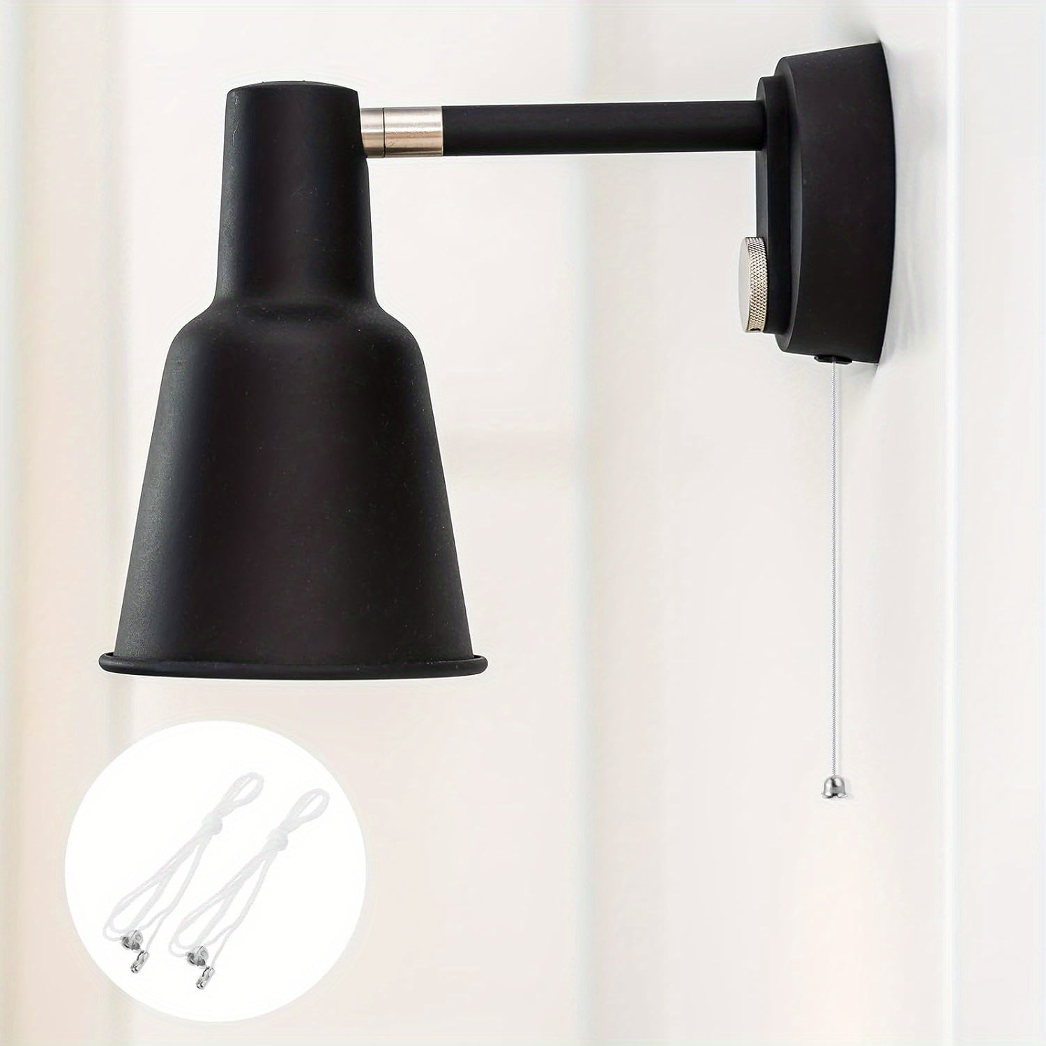 8 Pack White Nylon Ceiling Fan Pull Chain Extenders with Metal Connectors for Lights and Fans