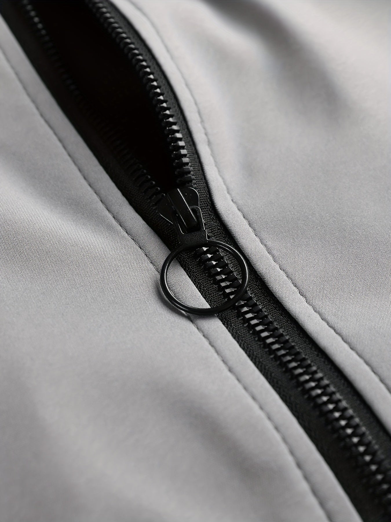 Men's Casual Polyester Sports Jacket for Spring and Autumn Lightweight Zipper Coat