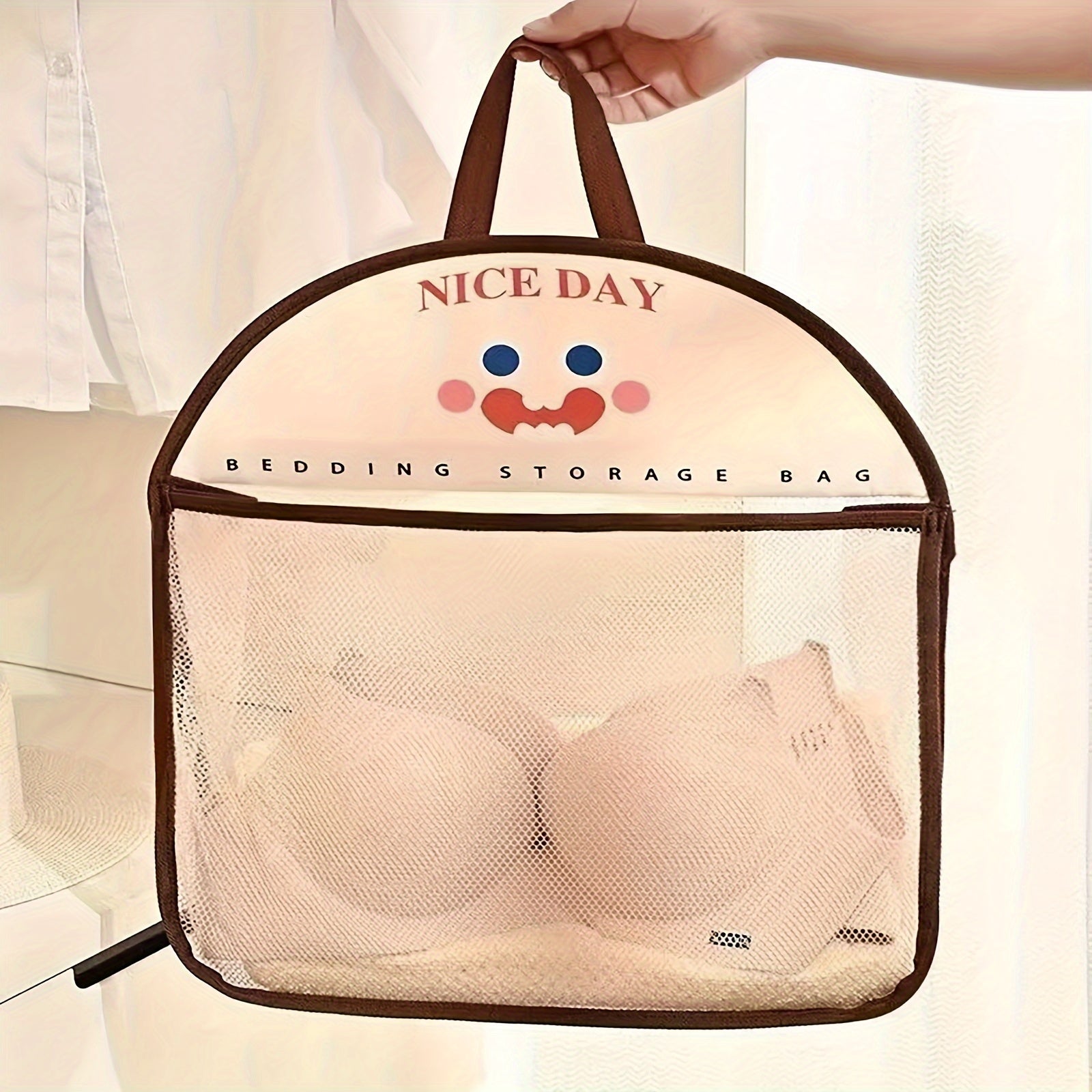 Panda Themed Nylon Hanging Storage Organizer for Underwear Socks with Multiple Compartments