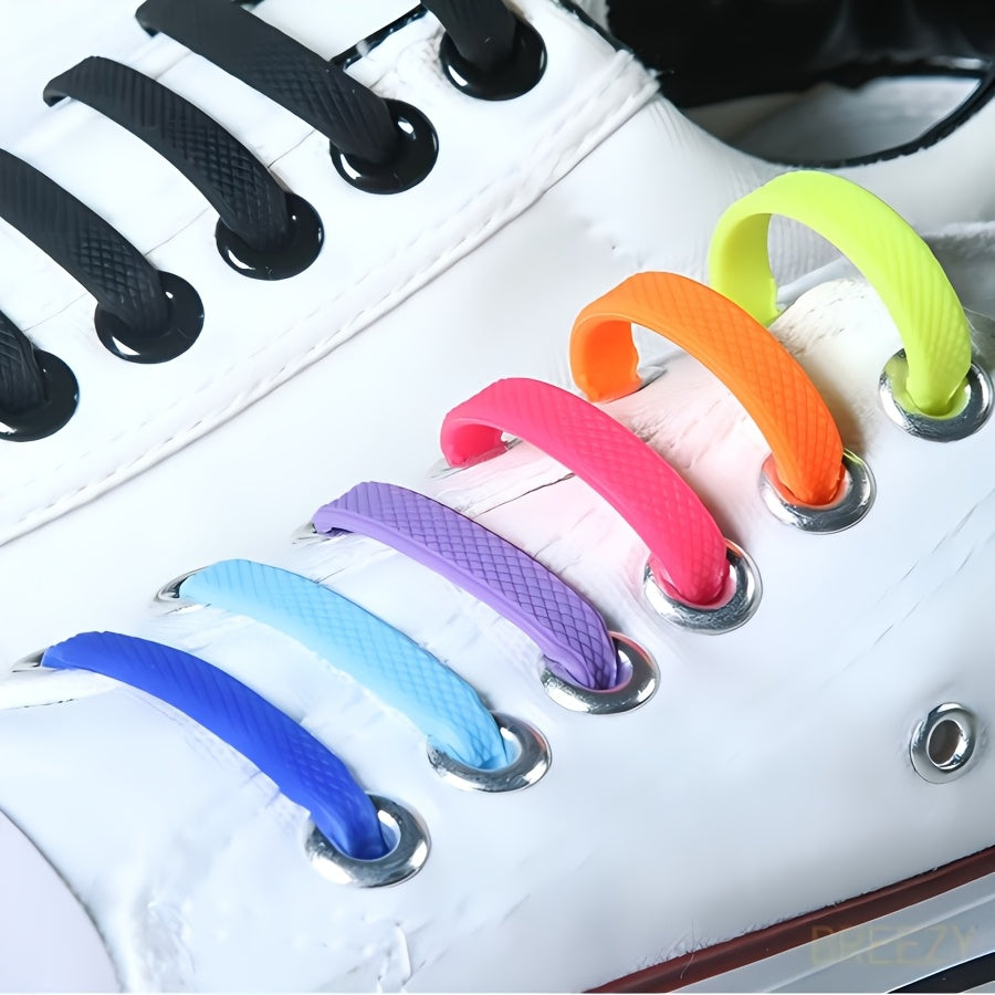 16 Pcs Elastic No-Tie Shoelaces Silicone Quick-Fit Durable Replacement