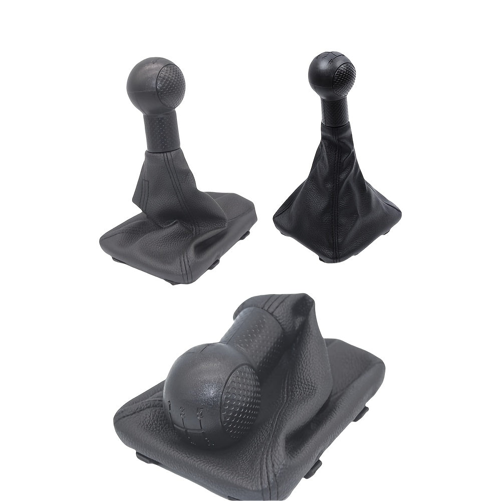 Universal PU Leather Gear Shift Knob for Cars 5 Speed Manual Black Textured