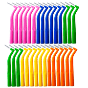 30 Pcs Angled Interdental Brushes Durable PE Ergonomic Handle Multi-Color