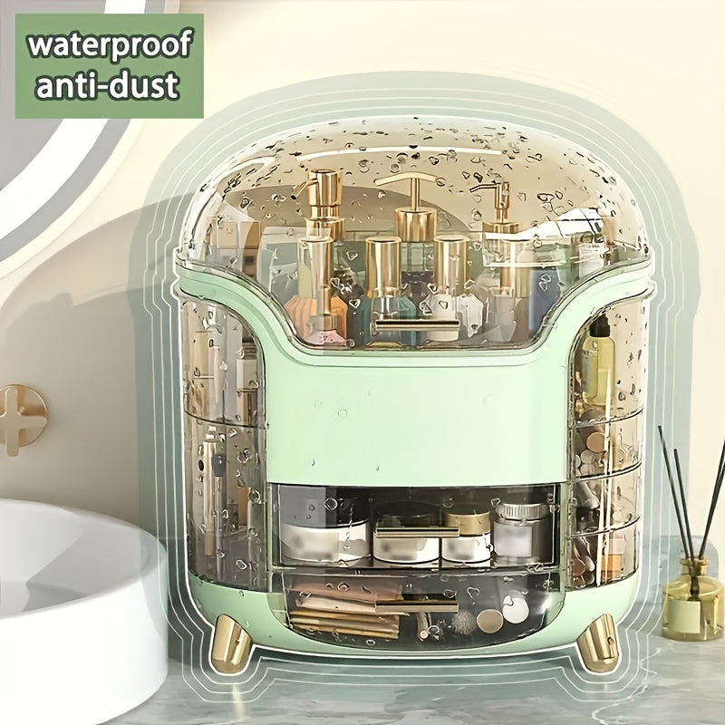 Plastic Makeup Organizer with Drawers Waterproof Vanity Bathroom Storage