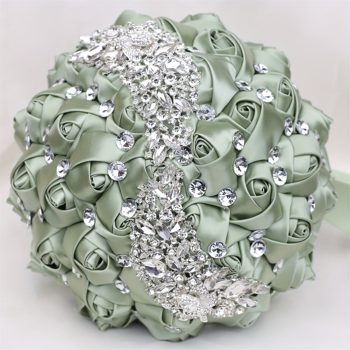 Elegant Bridal Bouquet with Crystals Polyester Spandex Handheld Wedding Flower