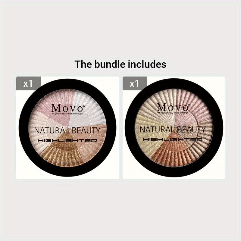 Paleta de iluminador para mujer de 5 colores con purpurina, brillo, contorno y corrector