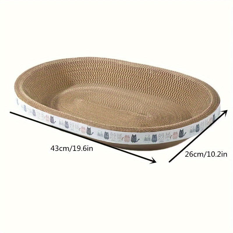 Cat Scratching Post Bed with Oval Post and Cozy Resting Spot