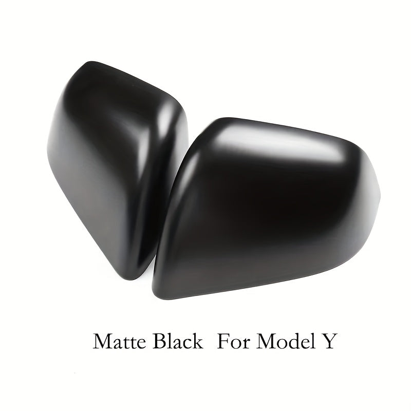 Rearview Mirror Cover Carbon Fiber Trim for Tesla Model Y Matte Finish