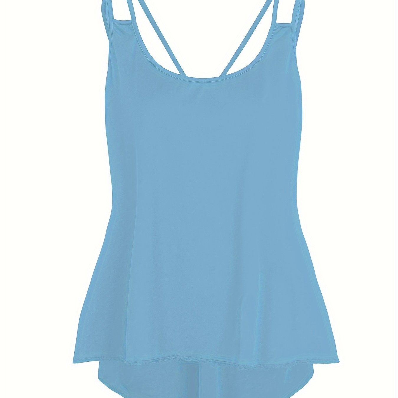 Women's Plus Size Casual Solid Slight Stretch Cut Out Back Tank Top