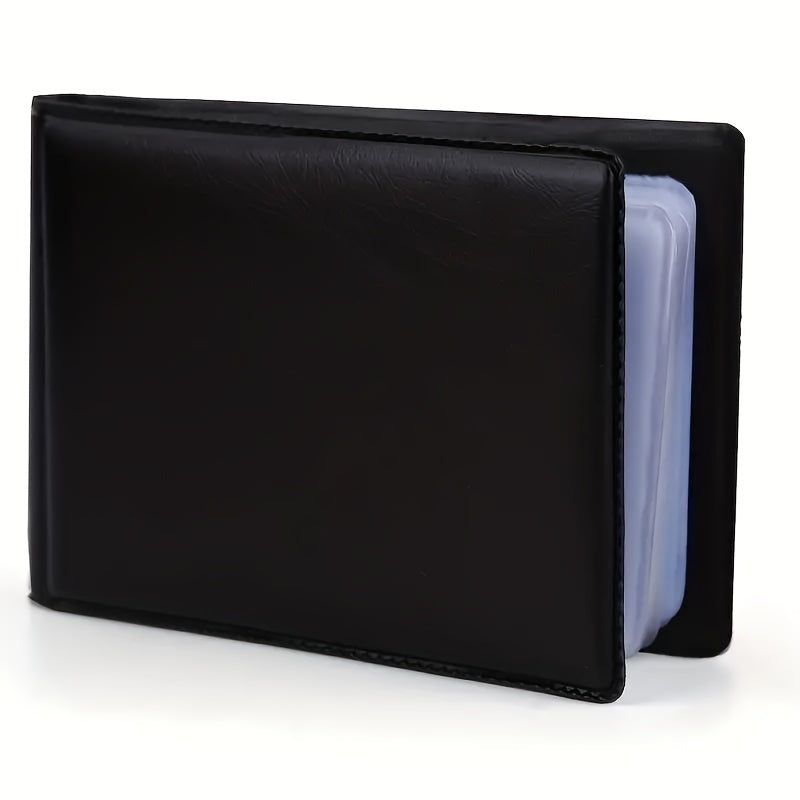 Black and White Business Card Holder Made of Durable PVC with Multiple Slots