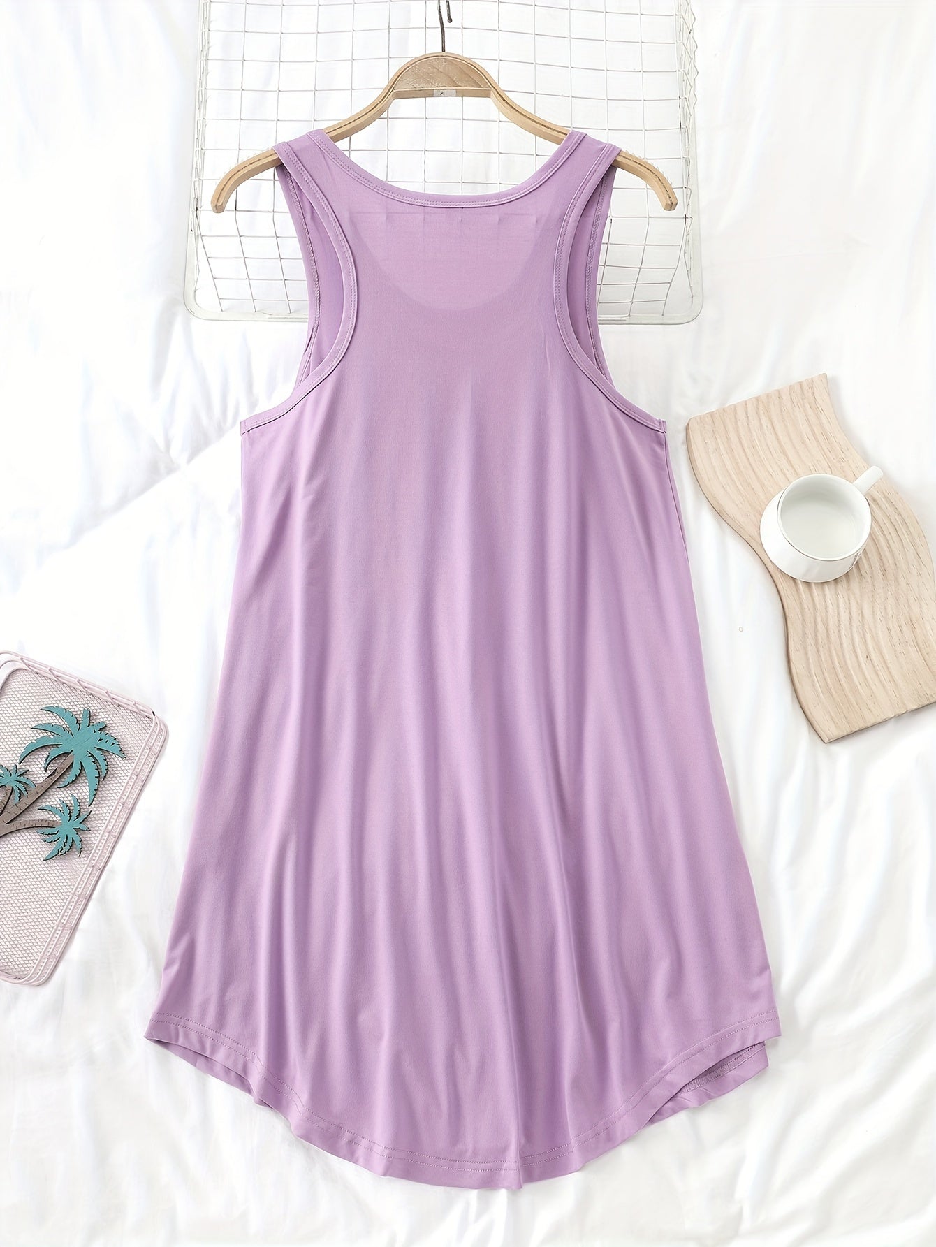 Women's Sleeveless Cotton Nightgowns 3-Pack Solid Color Sleep Dresses