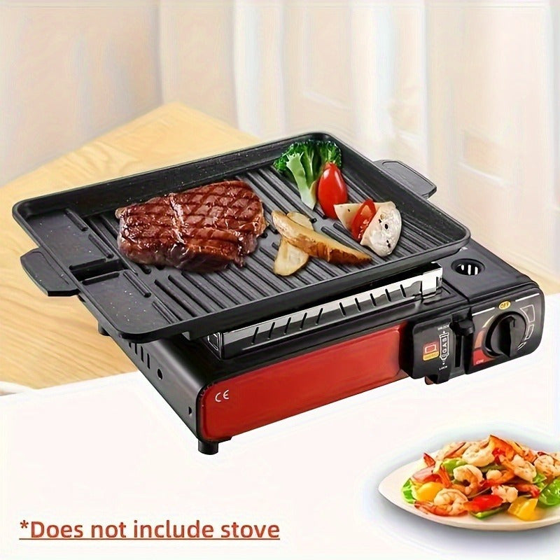 Non-stick rectangular grill pan for indoor outdoor cooking restaurant supplies metal