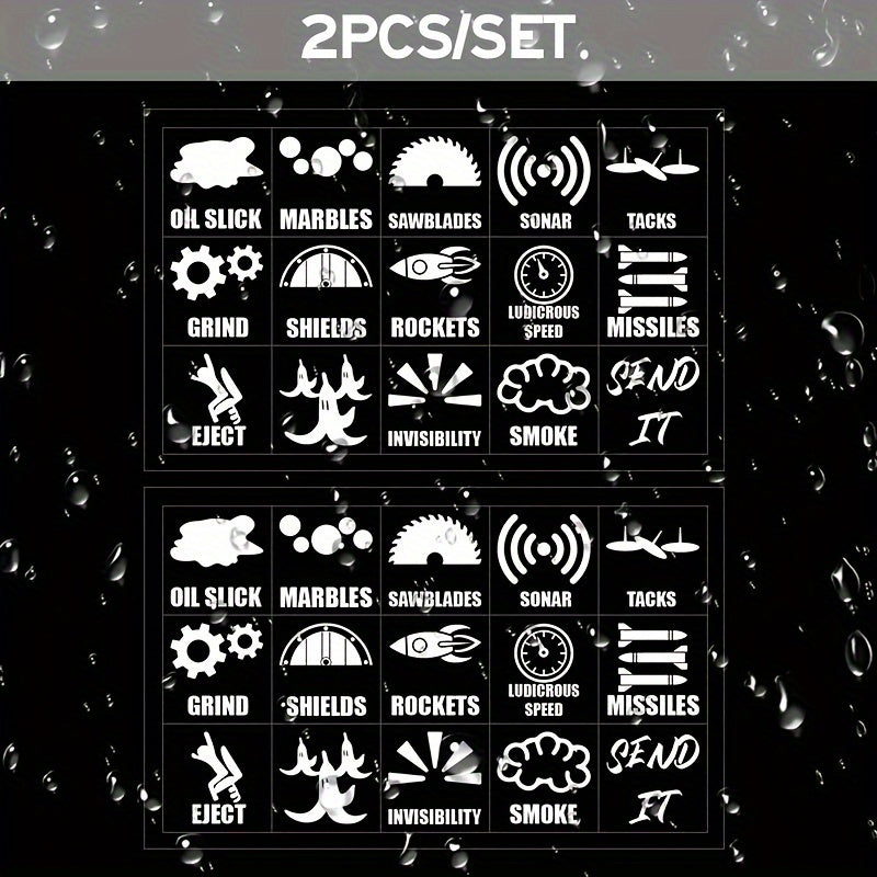 2Pcs Car Interior Stickers Control Dash Button Labels Decal Sets