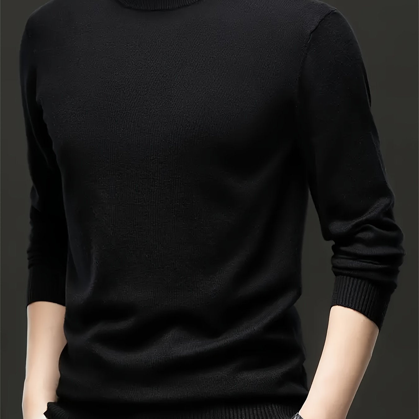 Мужской свитер с круглым вырезом из кашемира большого размера для осени и зимы, с высокой эластичностью, мягкий вязаный