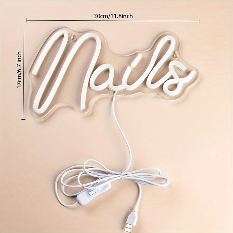Neon Light Sign for Home Nails Studio Salon Creative Letter Design