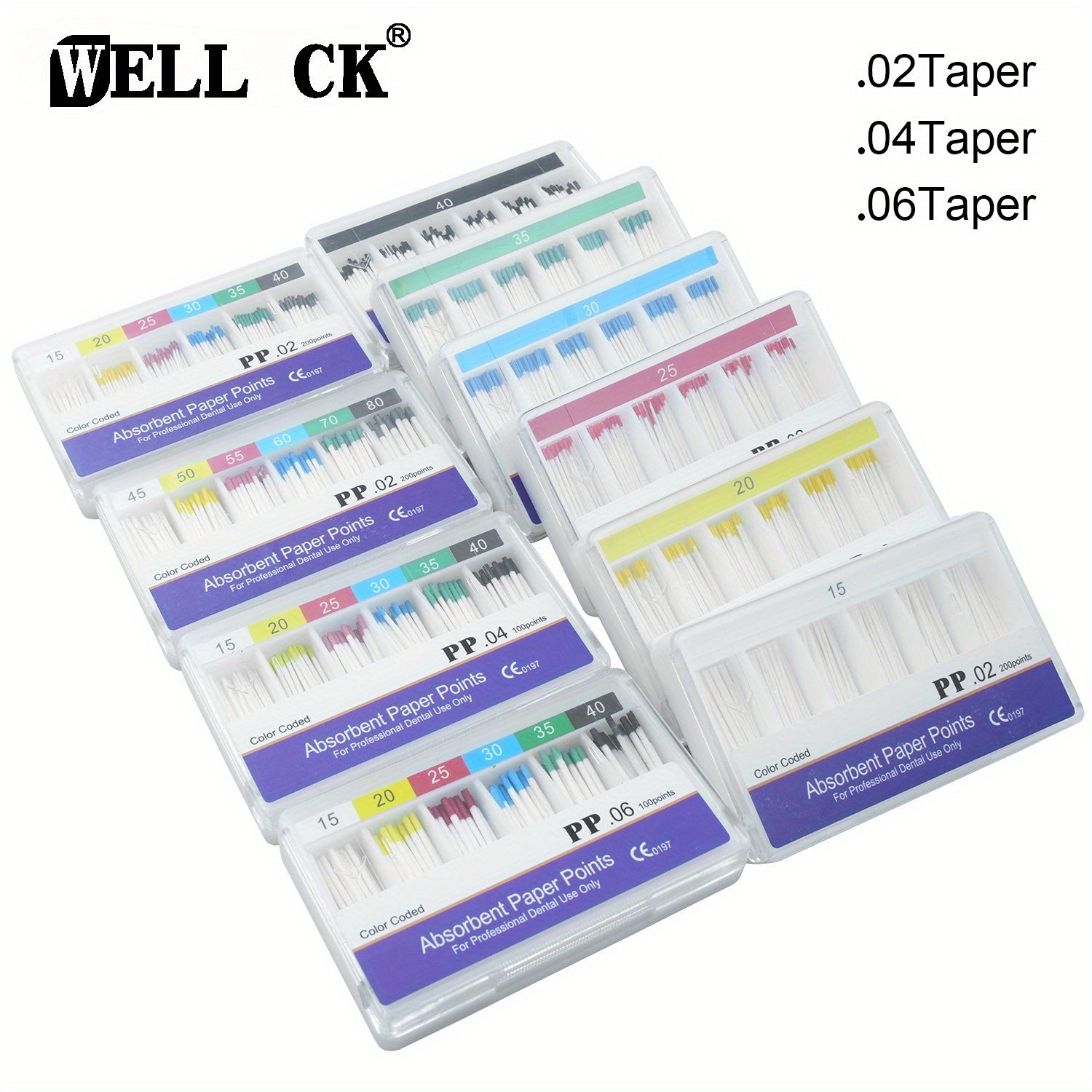 Laboratory Absorbent Paper Points Assorted Sizes and Colors for Lab Use