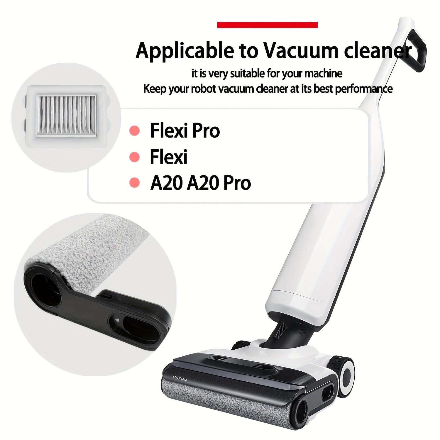 6pcs Vacuum Cleaner Replacement Kit with Roller Brushes and HEPA Filters for Handheld Wireless Vacuums