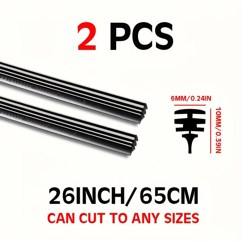 Paquete de 2 recambios de cuchillas de goma natural de 26-32 pulgadas, sin marco y sin hueso