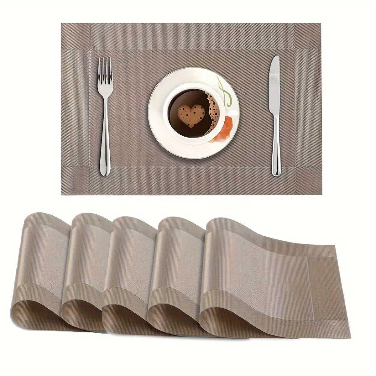 Set of 4, 6, or 8 Cotton Placemats for Dining Table