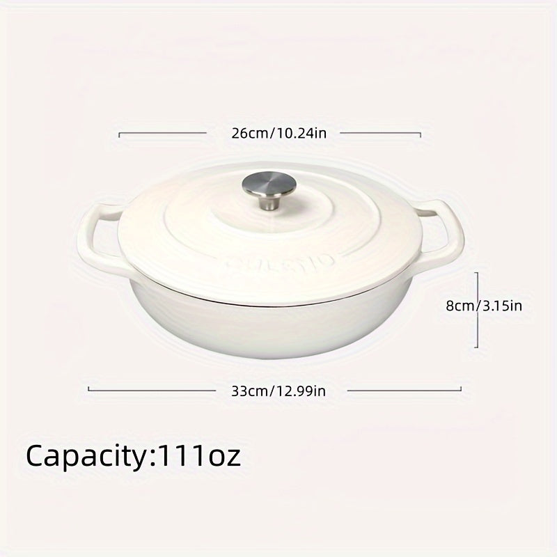 Enamel Cast Iron Cookware Pot 111oz Multi-Purpose Induction Ceramic Electric Gas