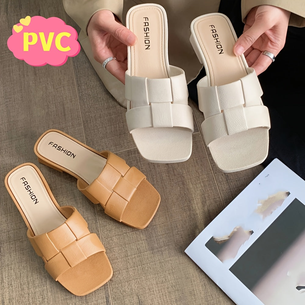 Ayollar uchun kundalik past-poshli, oson kiyinadigan, kvadrat barmoqli shlyapa poyabzali