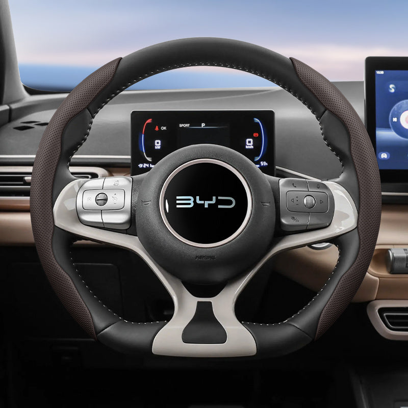 Universal Breathable PU Leather Steering Wheel Cover 2PCS Anti-Slip Durable
