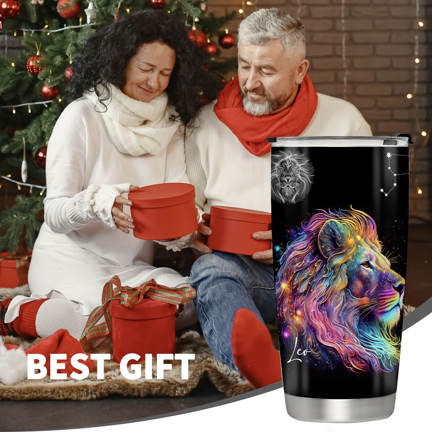 20oz Stainless Steel Zodiac Tumbler with Horoscope Design Leakproof Double Wall Vacuum Insulated Travel Mug for Outdoor Use