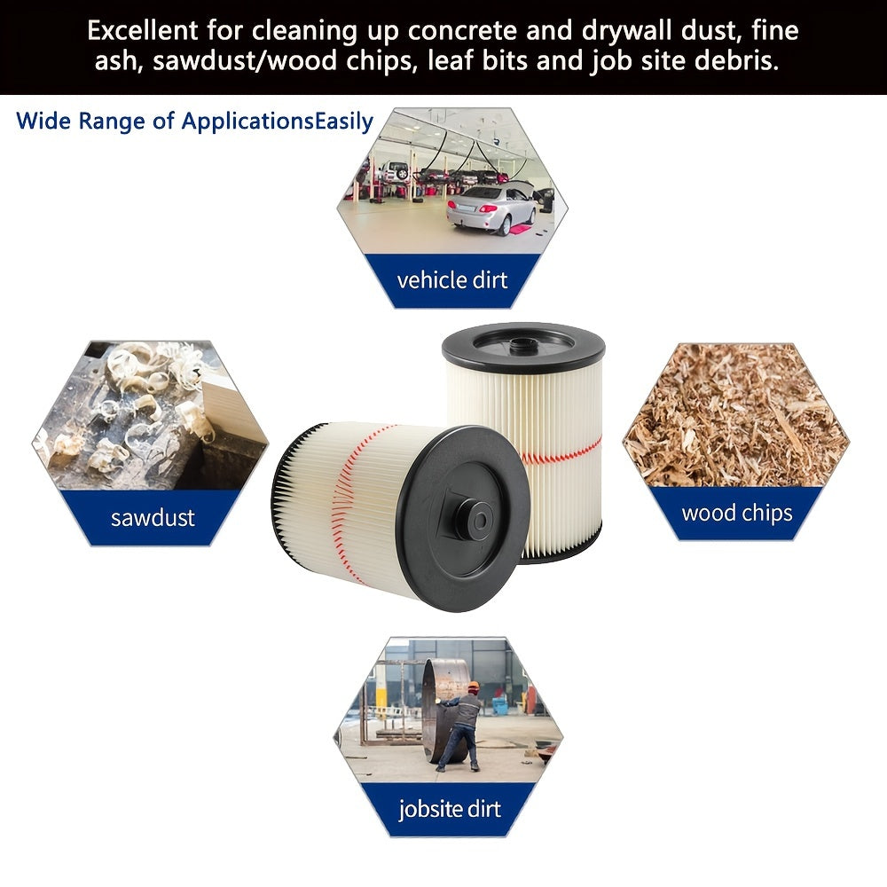 "Craftsman Shop Vac'ingizni Premium Qizil Chiziq Karton Filtri bilan yangilang. 18.93 L va undan katta nam/quruq vakuumlar uchun mo'ljallangan, bu filtr Model 17816 bilan mos keladi. Takomillashtirilgan qiyshiq dizayni bilan, u hayvonlarning terisi va..."